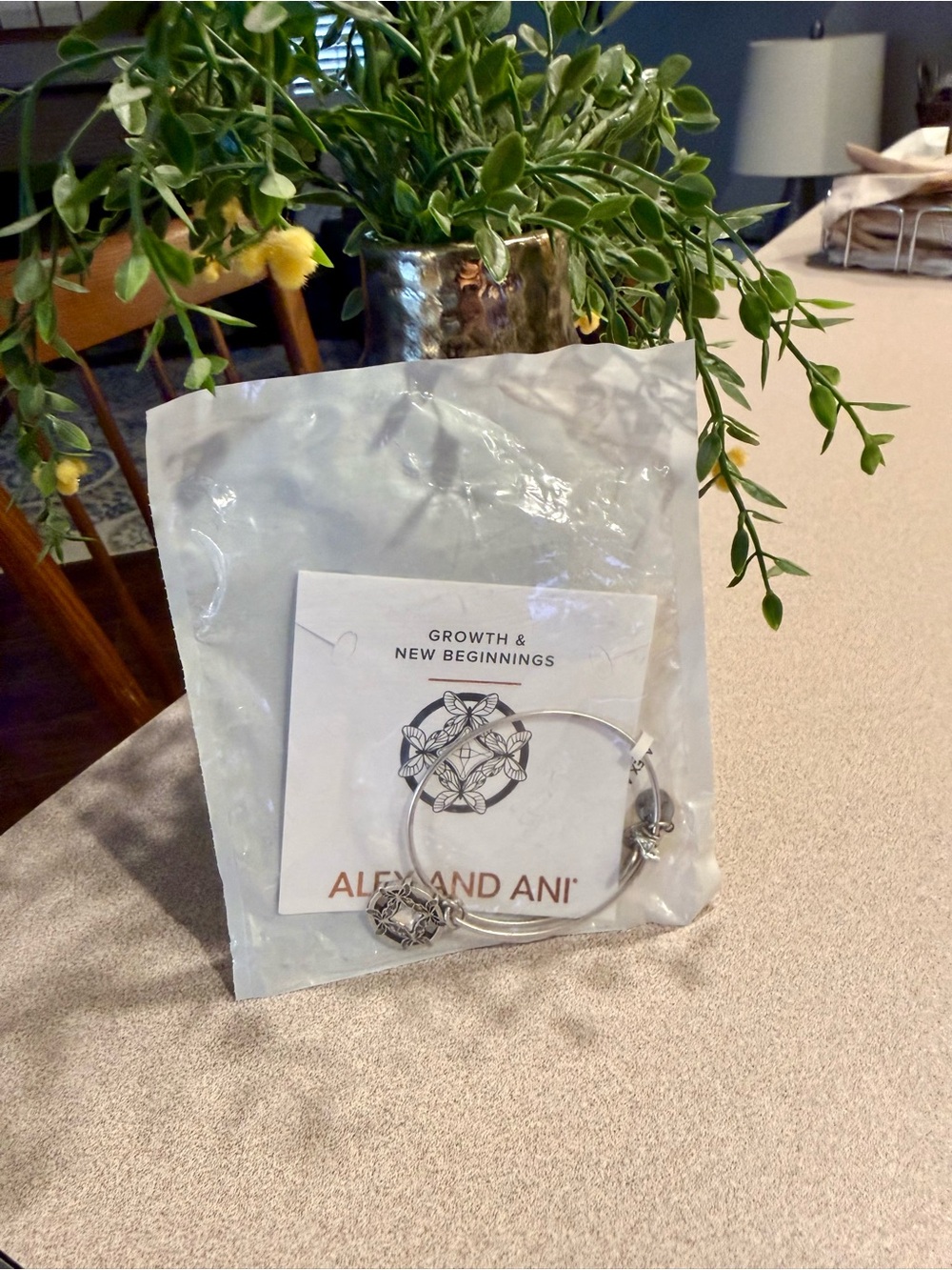 NEW Alex and Ani Wings of Change Silver Charm Bangle Bracelet